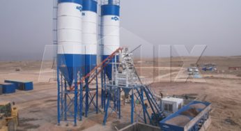AJ50 Stationary Concrete Batching Plant Was Put Into Production In Uzbekistan