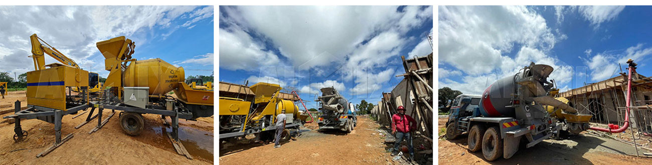 Aimix ABJZ40C Concrete Mixer Pump And Batching Machine Were Put Into Concrete Production In April 2022