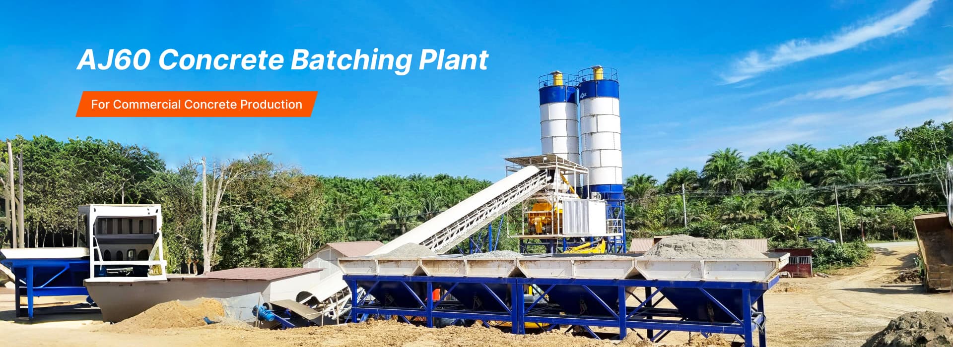 Concrete Batching Plant for Sale-Productivity: 25-240 m³/h