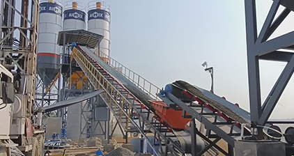 AJ90 batching plant Ecuador on-site