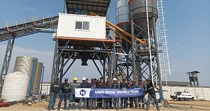 AJ90 batching plant Ecuador service team