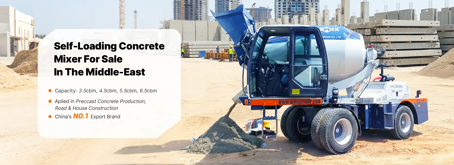 self loading concrete mixer middle east banner pc