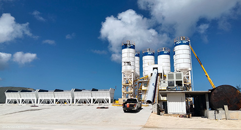 AJ180 concrete batching plant case in Guam