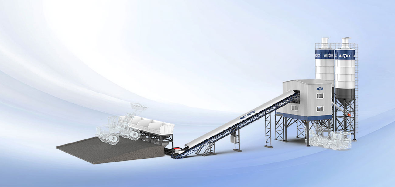 AIMIX AJY mobile concrete batching plant 3D model