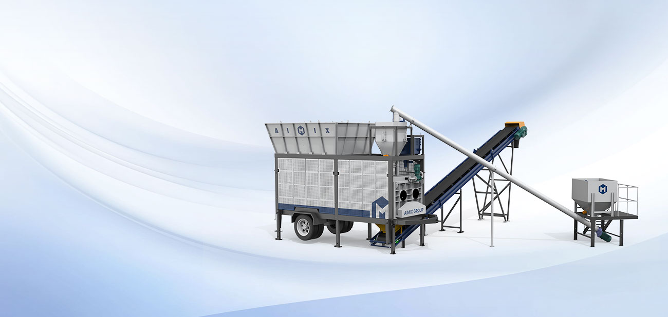 AIMIX AJSY mobile concrete batching plant 3D model