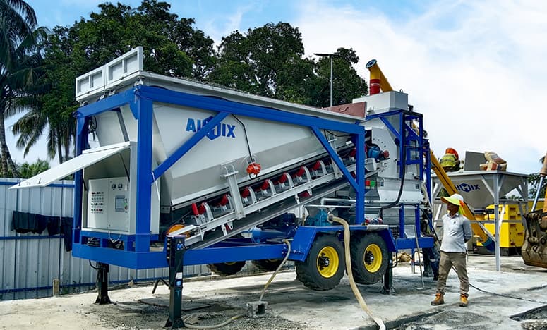 AJSY40 mobile batching plant in Papua New Guinea