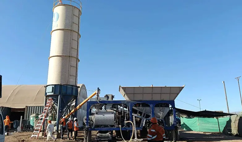 AJY35 mobile batching plant in Chile-2