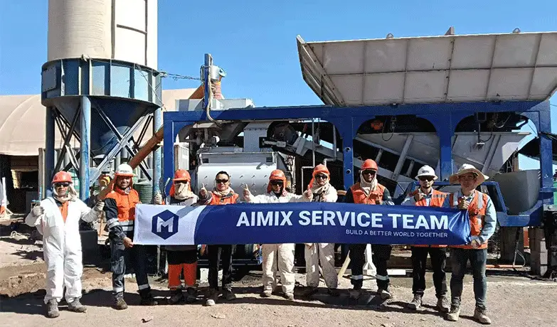AJY35 mobile batching plant in Chile