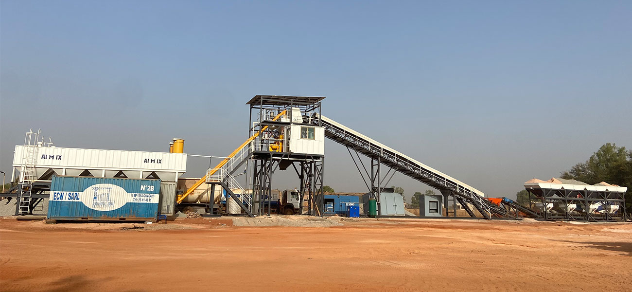 AIMIX AJM60 concrete batching plant in Tunisia