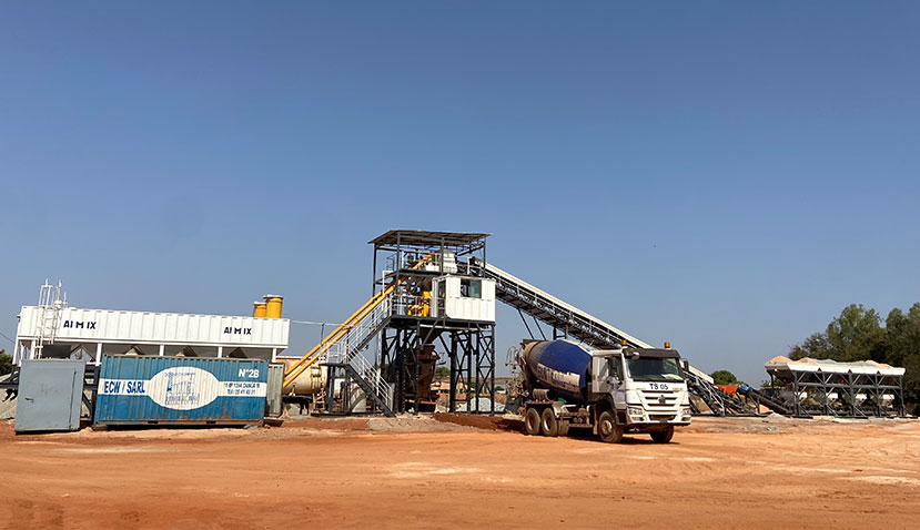 AIMIX AJM60 concrete batching plant in Tunisia