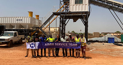 AIMIX AJM60 concrete batching plant in Tunisia