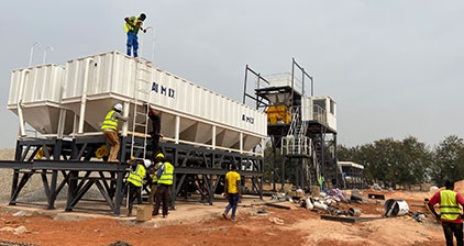 AIMIX AJM60 concrete batching plant in Tunisia