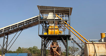 AIMIX AJM60 concrete batching plant in Tunisia