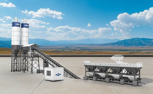 dry wet concrete batching plant photo