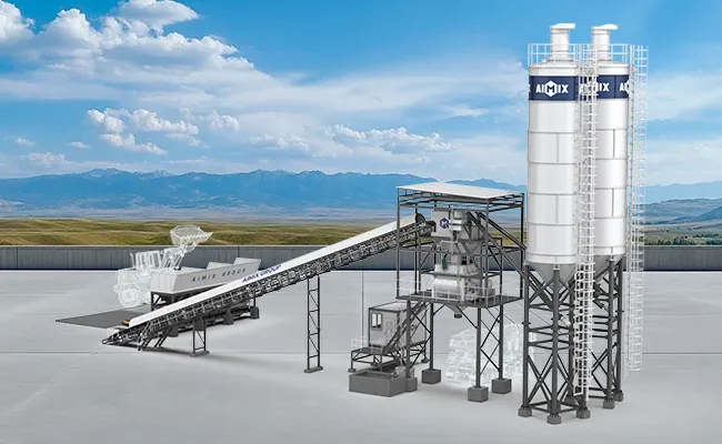 wet concrete batching plant photo
