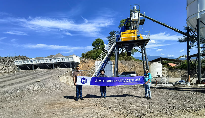 AIMIX AJ50 concrete batching plants installed in Mexico