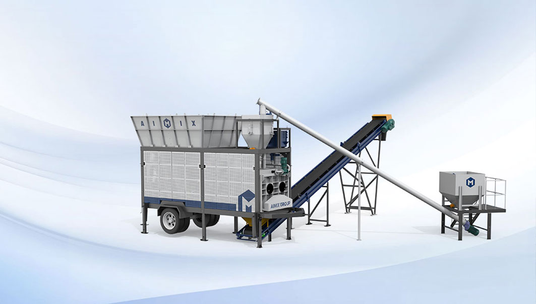 AIMIX AJSY mobile concrete batching plant 3d photo