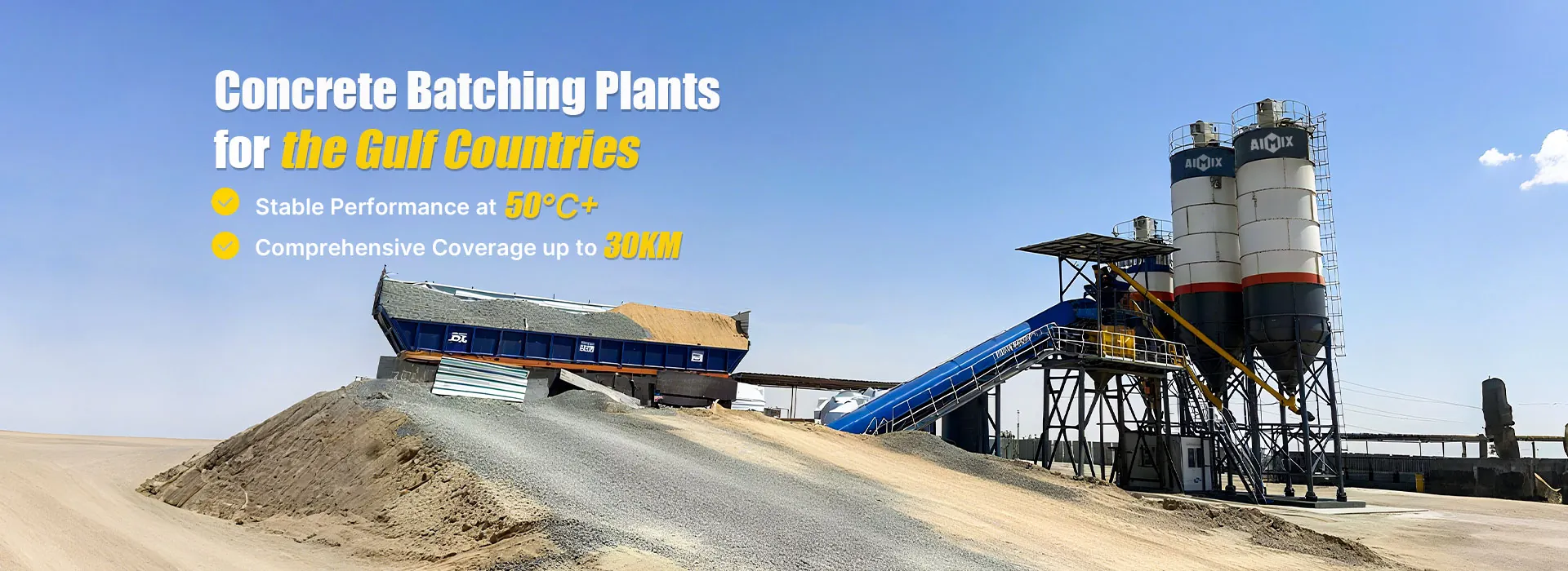 Concrete batching plant for gulf area