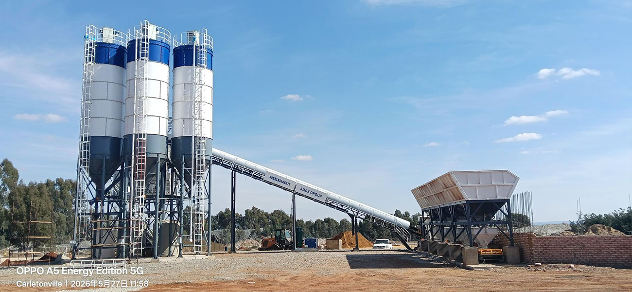 AIMIX AJ90 concrete batching plant installed in South Africa