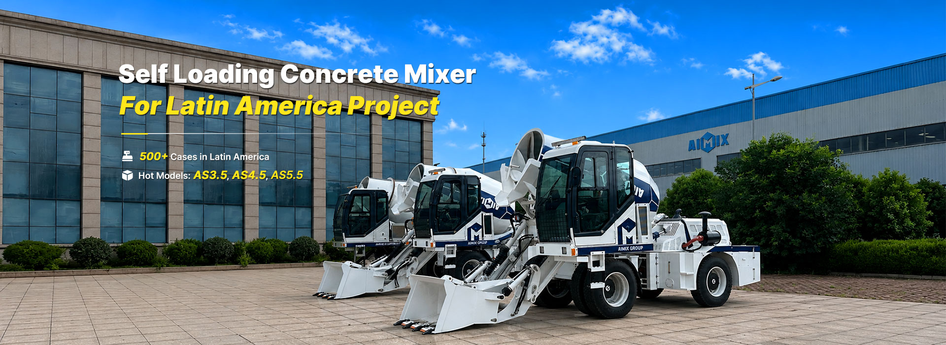 AIMIX AS3.5 self loading concrete mixer in factory