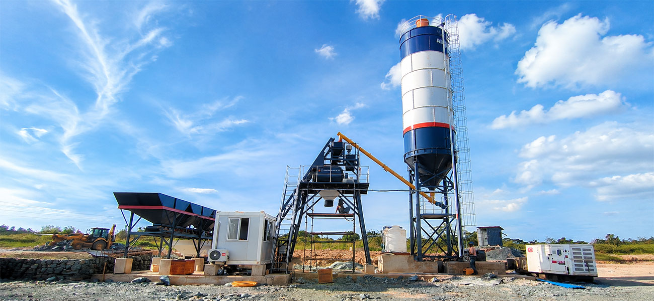 AIMIX AJ35 concrete batching plants installed in Tanzania