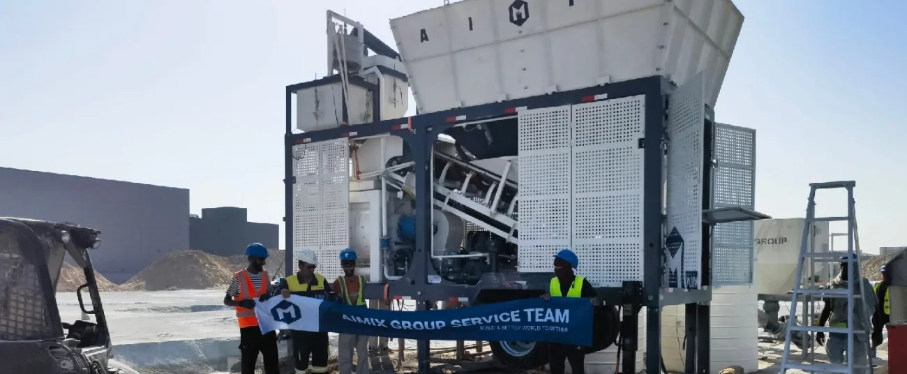 AJP40 Planta de Concreto con Bomba para la Construcción de Fábrica-1