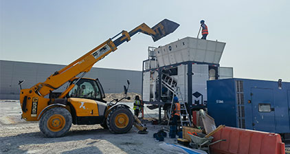 AIMIX AJSY40 mobile concrete batching plants installed in dubai uae