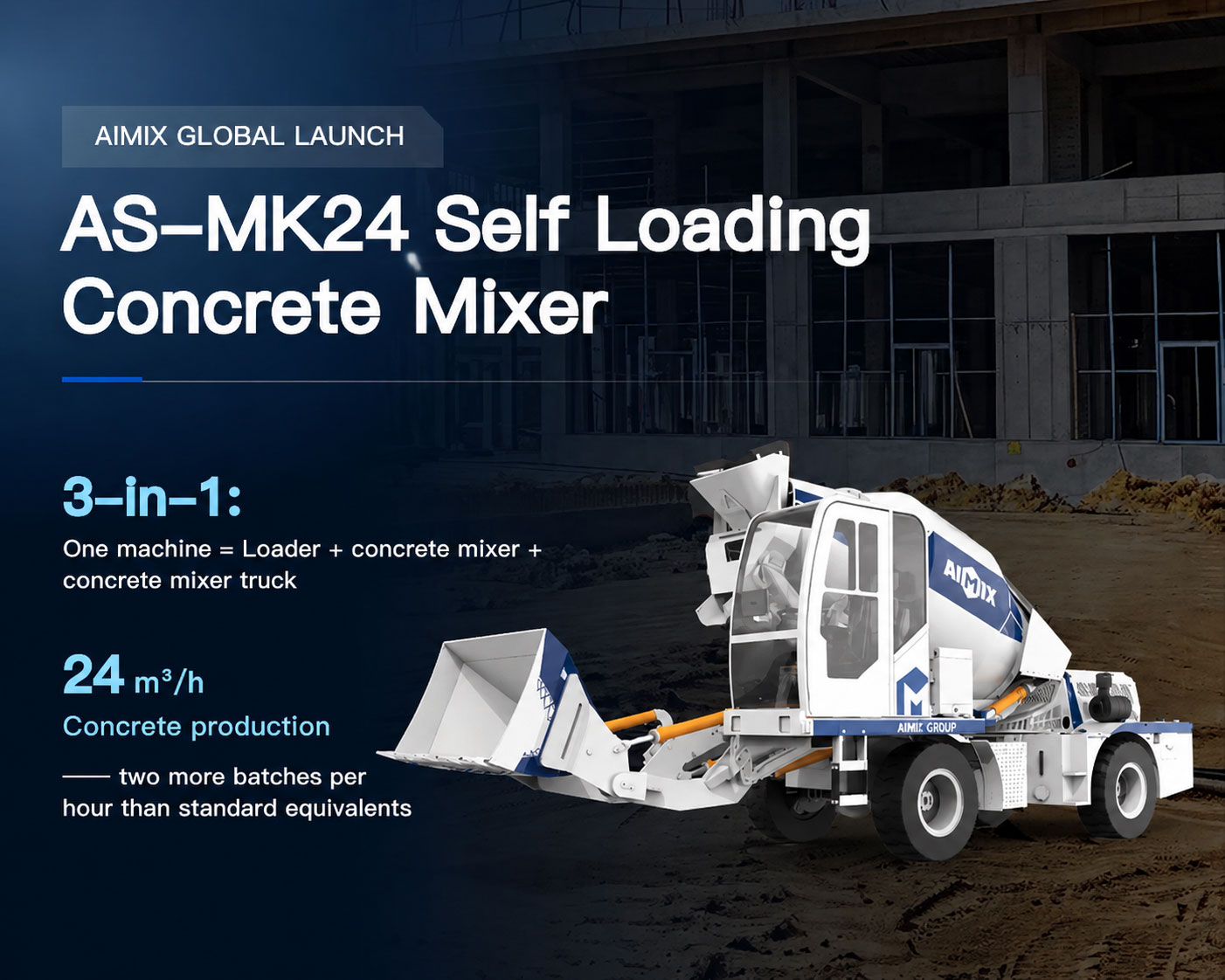 AIMIX as-mk24 self loading concrete mixer