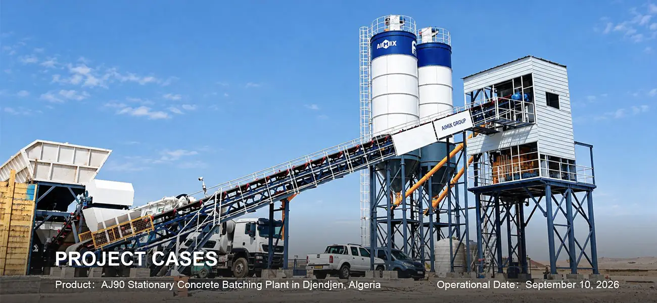 AIMIX-AJ90-concrete-batching-plants-installed-in-Algeria-for-ready-mix-production