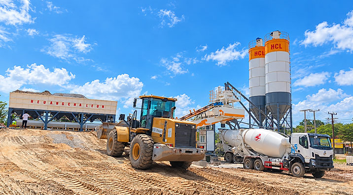 AIMIX AJQ70 compact concrete batching plants in Nigeria