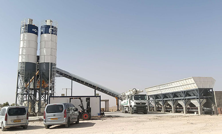 AIMIX concrete batching plant installed in Algeria