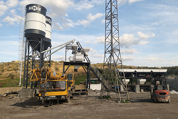 Site of AIMIX AJ50 concrete batching plant in Algeria